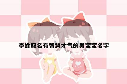 季姓取名有智慧才气的男宝宝名字