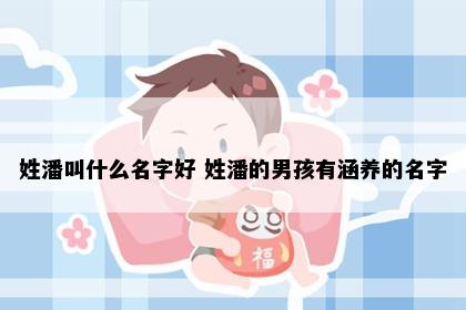 姓潘叫什么名字好 姓潘的男孩有涵养的名字