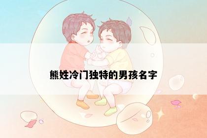 熊姓冷门独特的男孩名字