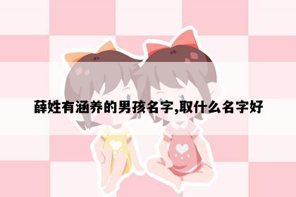 薛姓有涵养的男孩名字,取什么名字好
