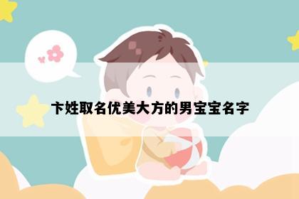 卞姓取名优美大方的男宝宝名字