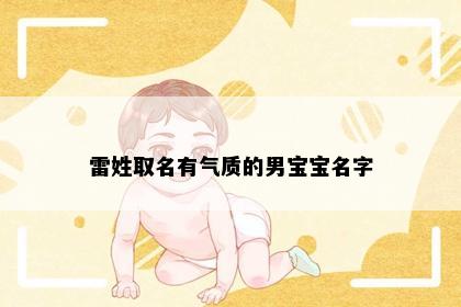 雷姓取名有气质的男宝宝名字