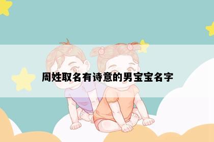 周姓取名有诗意的男宝宝名字