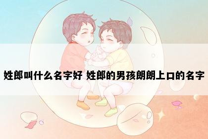 姓郎叫什么名字好 姓郎的男孩朗朗上口的名字
