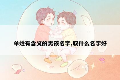 单姓有含义的男孩名字,取什么名字好
