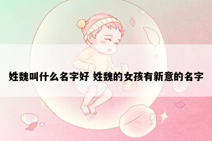 姓魏叫什么名字好 姓魏的女孩有新意的名字