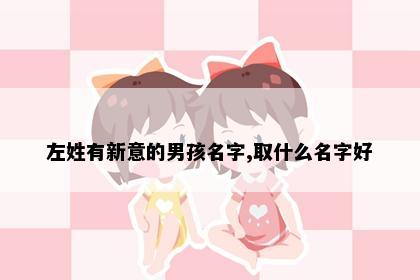 左姓有新意的男孩名字,取什么名字好