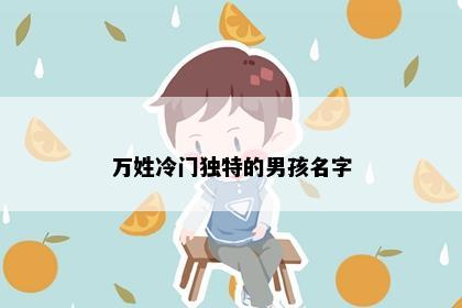 万姓冷门独特的男孩名字
