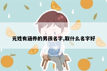 元姓有涵养的男孩名字,取什么名字好
