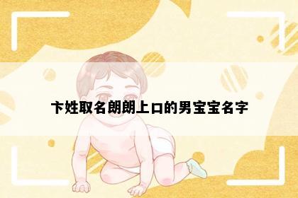 卞姓取名朗朗上口的男宝宝名字