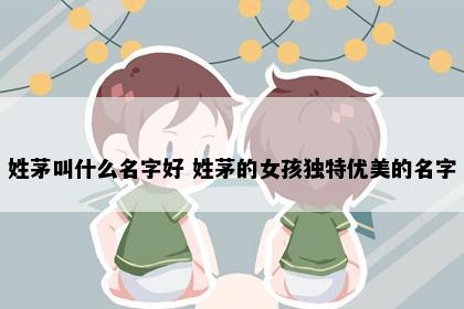 姓茅叫什么名字好 姓茅的女孩独特优美的名字