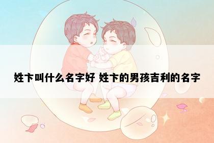 姓卞叫什么名字好 姓卞的男孩吉利的名字