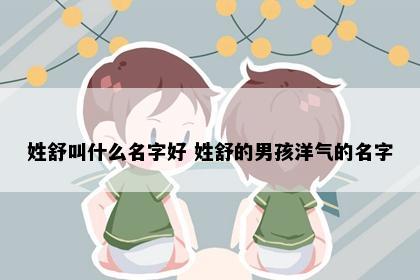姓舒叫什么名字好 姓舒的男孩洋气的名字