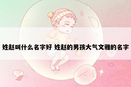 姓赵叫什么名字好 姓赵的男孩大气文雅的名字