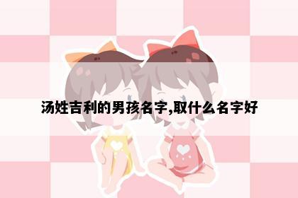 汤姓吉利的男孩名字,取什么名字好