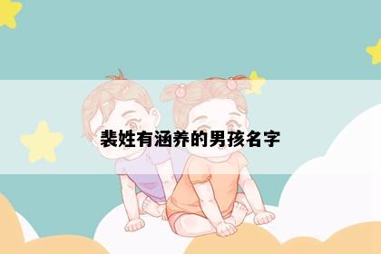 裴姓有涵养的男孩名字