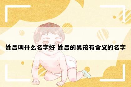 姓吕叫什么名字好 姓吕的男孩有含义的名字
