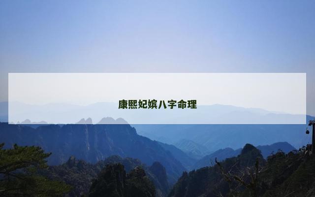 康熙妃嫔八字命理