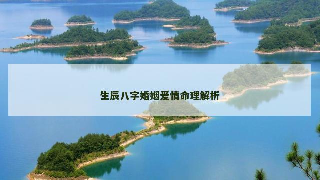 生辰八字婚姻爱情命理解析
