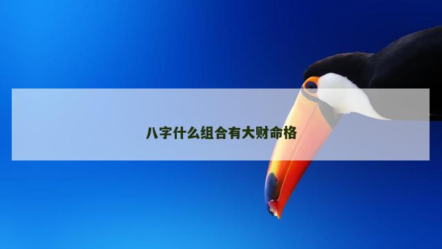 八字什么组合有大财命格 八字什么组合有大财命格