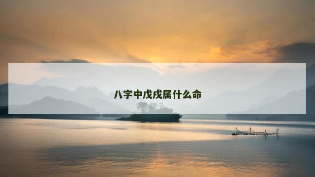 八字中戊戌属什么命 八字中戊戌属什么命