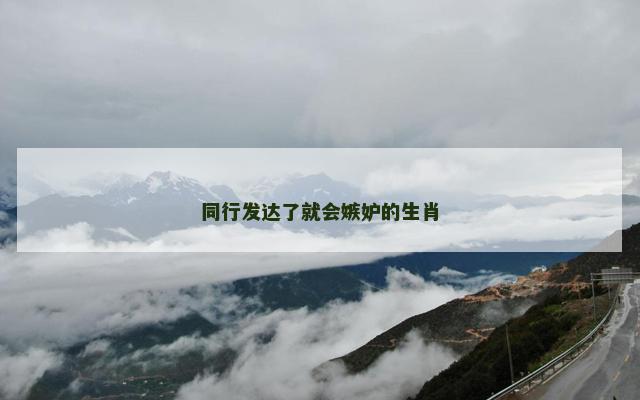 同行发达了就会嫉妒的生肖