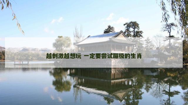 越刺激越想玩 一定要尝试蹦极的生肖