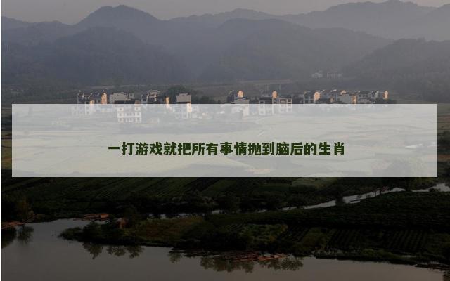 一打游戏就把所有事情抛到脑后的生肖