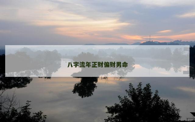 八字流年正财偏财男命