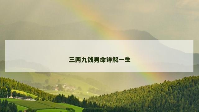 三两九钱男命详解一生