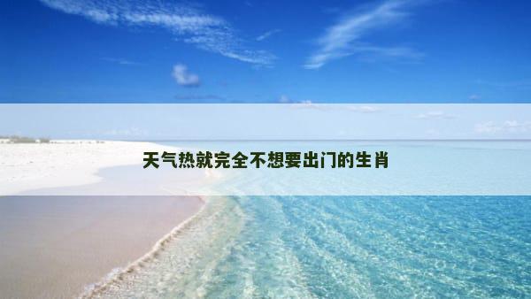 天气热就完全不想要出门的生肖