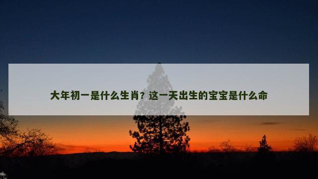 大年初一是什么生肖? 这一天出生的宝宝是什么命