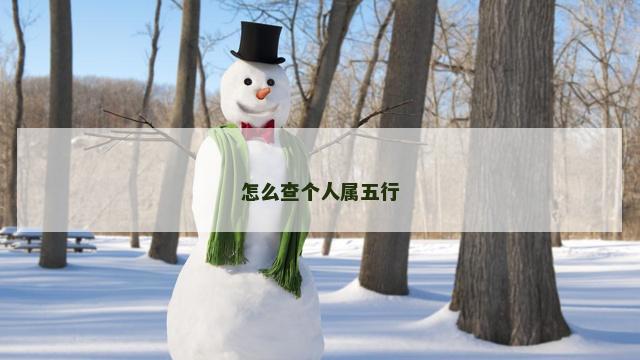 怎么查个人属五行 怎么查个人属五行
