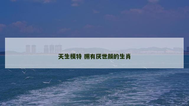 天生模特 拥有厌世颜的生肖