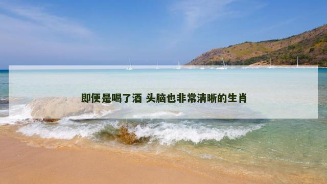 即便是喝了酒 头脑也非常清晰的生肖