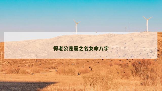 得老公宠爱之名女命八字