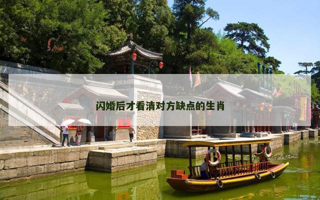 闪婚后才看清对方缺点的生肖
