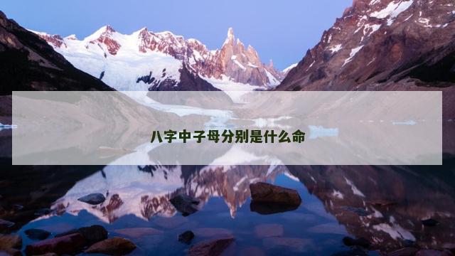 八字中子母分别是什么命