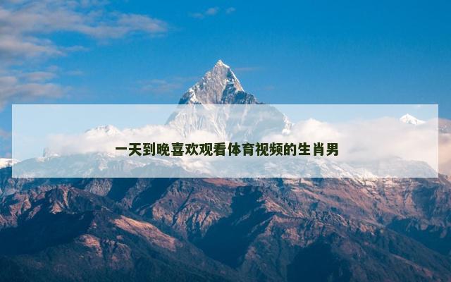 一天到晚喜欢观看体育视频的生肖男