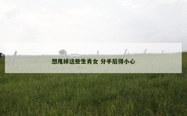 想甩掉这些生肖女 分手后得小心