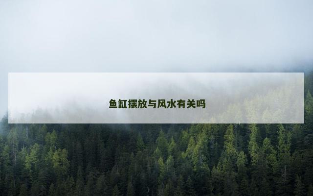 鱼缸摆放与风水有关吗