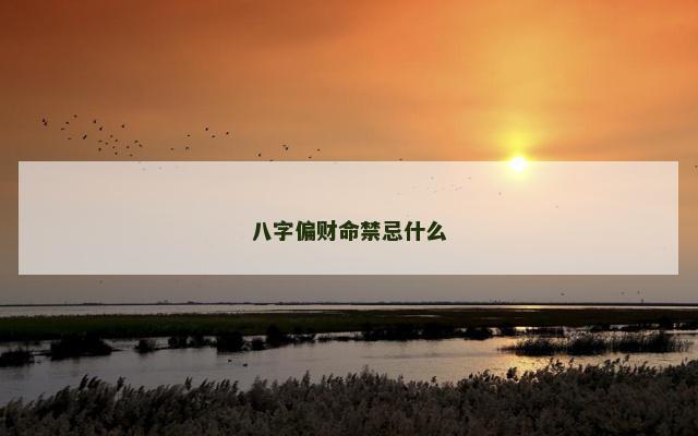 八字偏财命禁忌什么