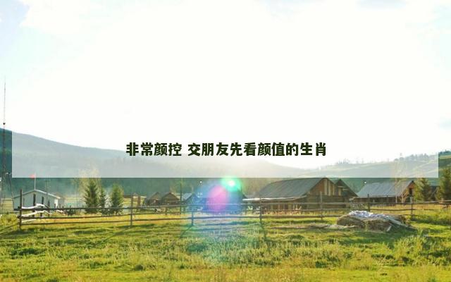 非常颜控 交朋友先看颜值的生肖