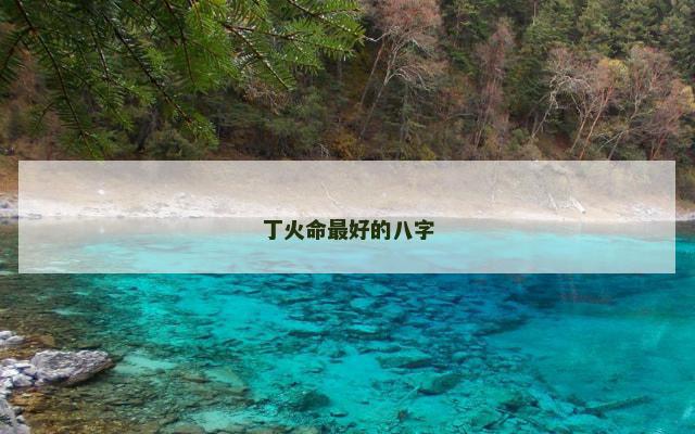 丁火命最好的八字