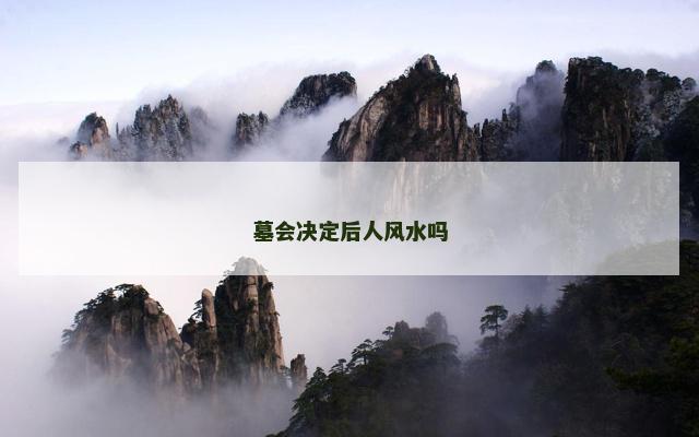 墓会决定后人风水吗