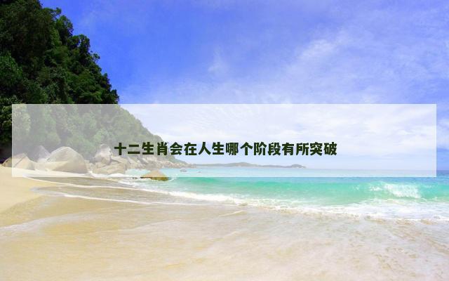 十二生肖会在人生哪个阶段有所突破