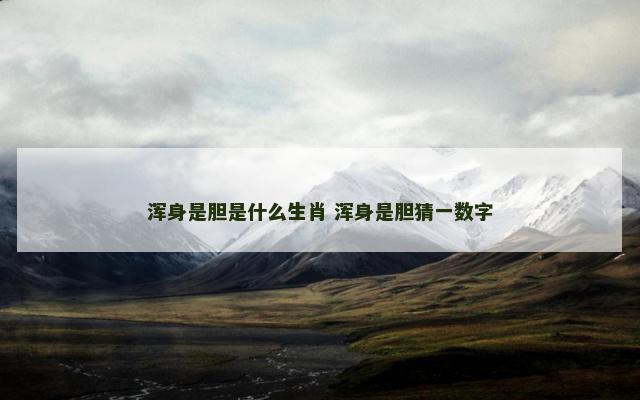 浑身是胆是什么生肖 浑身是胆猜一数字