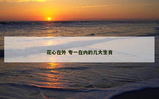 花心在外 专一在内的几大生肖