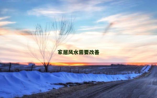 家居风水需要改善