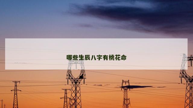 哪些生辰八字有桃花命